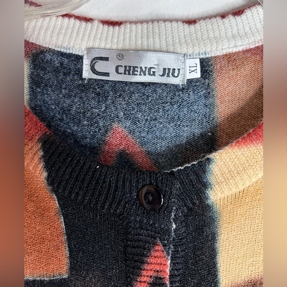 Geometry Button Cardigan Sweater Multi Size‎ XL - Picture 3 of 8